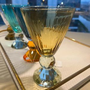 Taça para Água Vidro Âmbar e Verde Linha Sintonia 500ml