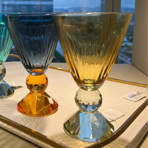 Taça para Água Vidro Âmbar e Verde Linha Sintonia 500ml