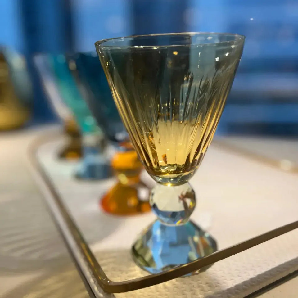 Taça para Água Vidro Âmbar e Verde Linha Sintonia 500ml