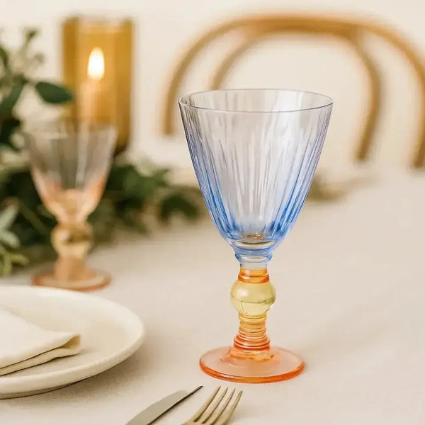 Taça para Água Vidro Azul / Âmbar / Rosa Linha Sintonia 350ml