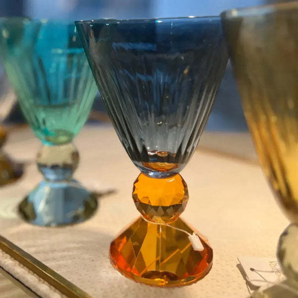 Taça para Água Vidro Azul e Laranja Linha Sintonia 500ml