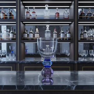Taça para Água Vidro Azul e Roxo Linha Sintonia
