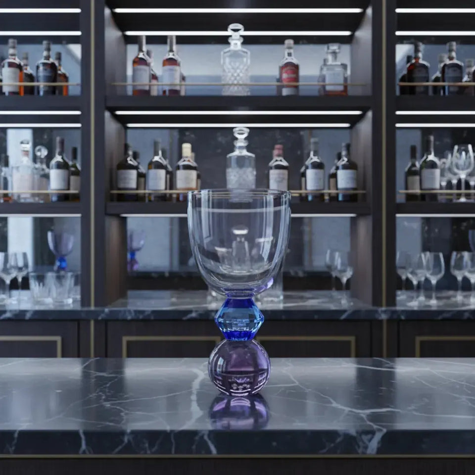 Taça para Água Vidro Azul e Roxo Linha Sintonia