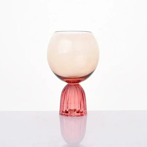 Taça para Água Vidro base Arqueada Âmbar / Rosa Linha Sintonia 460ml