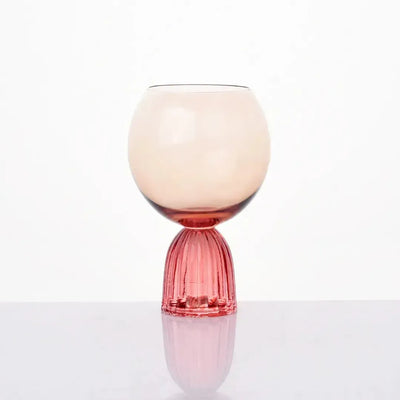 Taça para Água Vidro base Arqueada Âmbar / Rosa Linha Sintonia 460ml