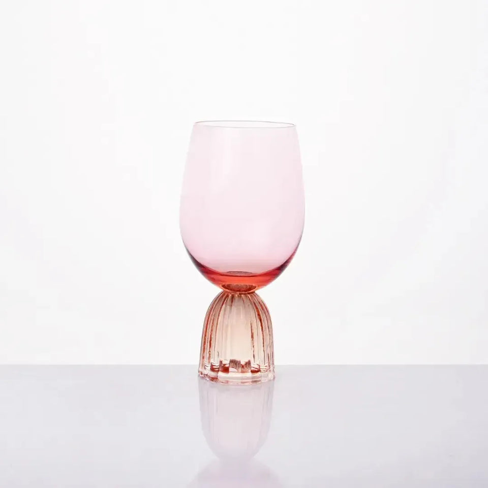 Taça para Água Vidro base Arqueada Rose / Âmbar Linha Sintonia 470ml