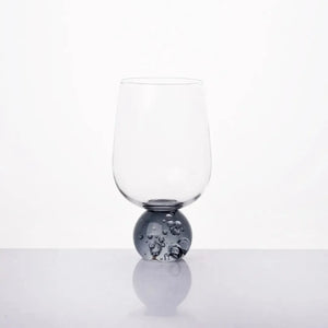 Taça para Água Vidro base Esfera Transparente / Cinza Linha Sintonia 540ml
