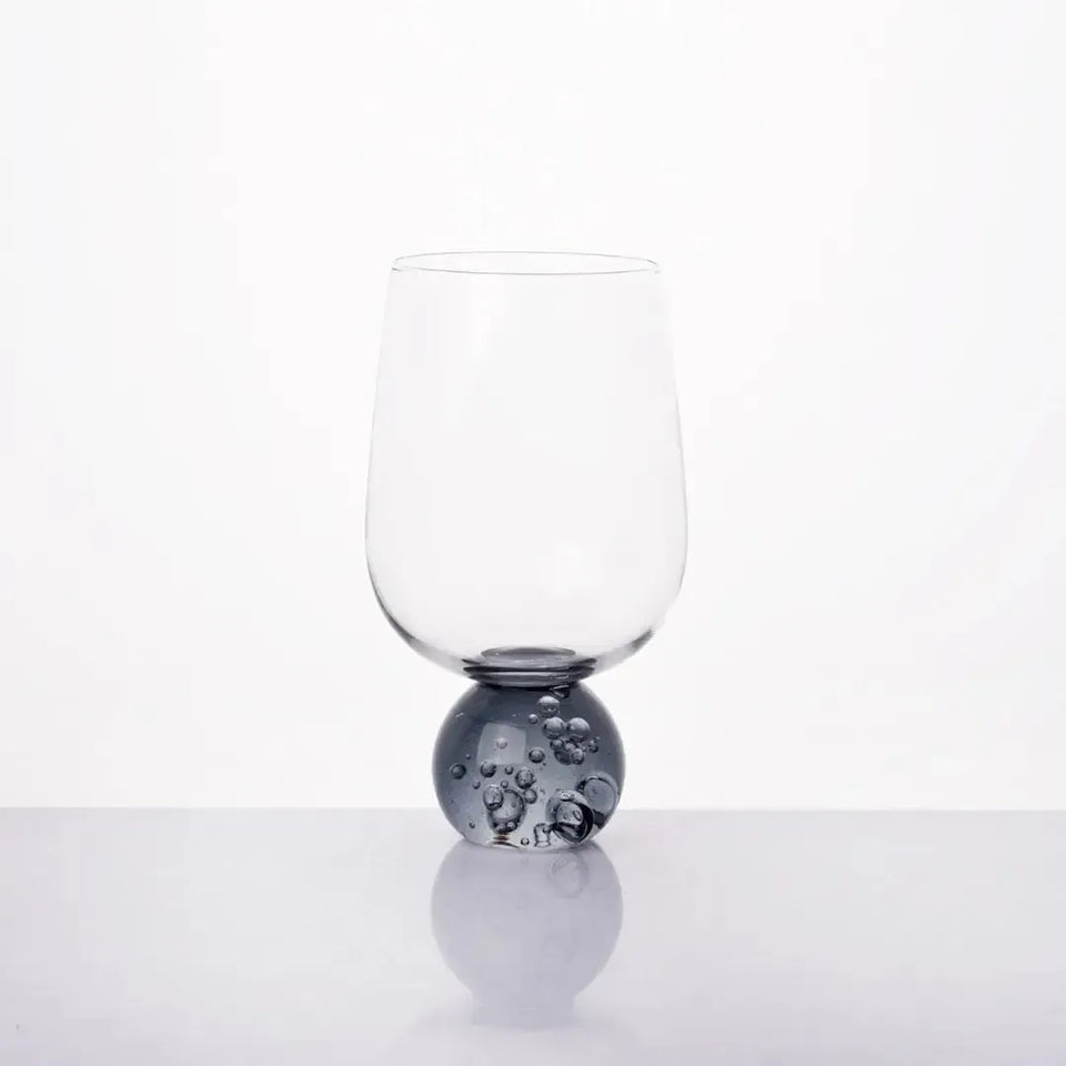 Taça para Água Vidro base Esfera Transparente / Cinza Linha Sintonia 540ml