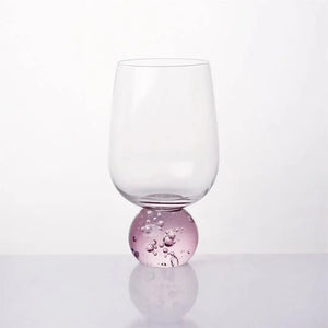 Taça para Água Vidro base Esfera Transparente / Pink Linha Sintonia 540ml