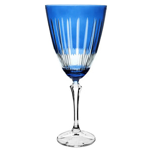 Taça para Água em Cristal Ecológico Lapidado Elizabeth Azul 350ml