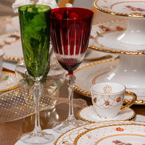 Taça para Água ou Vinho em Cristal Lapidado Bohemia Elizabeth Vermelho 350ml