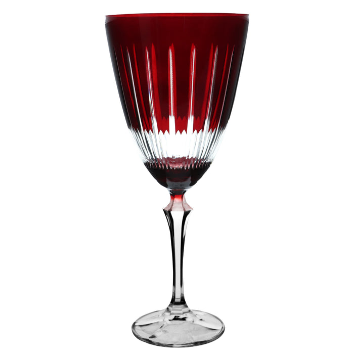 Taça para Água ou Vinho em Cristal Lapidado L'Hermitage Elizabeth Vermelha 350ml