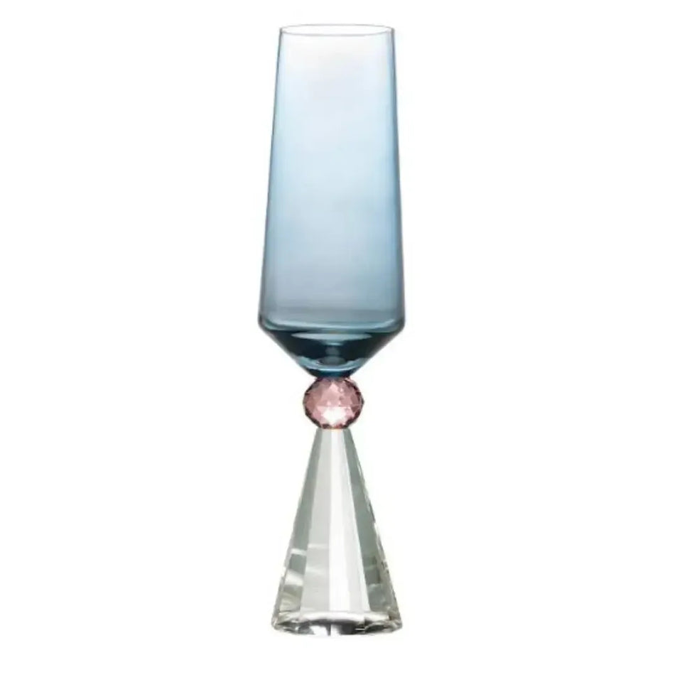 Taça para Champanhe Vidro Azul / Lilás / Transparente Linha Sintonia 300ml