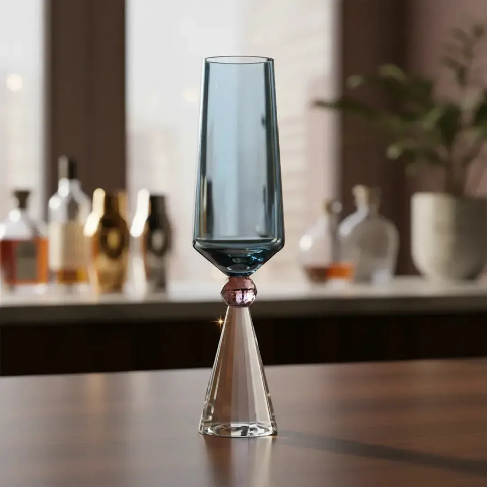 Taça para Champanhe Vidro Azul / Lilás / Transparente Linha Sintonia 300ml