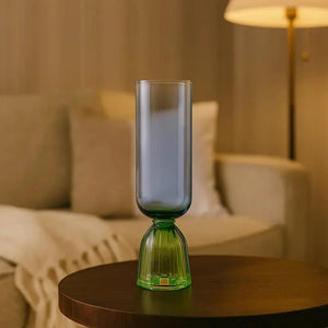 Taça para Champanhe Vidro base Arqueada Azul / Verde Linha Sintonia 270ml