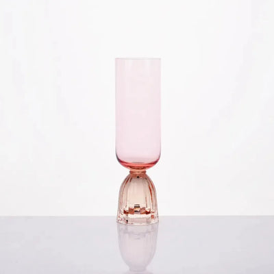 Taça para Champanhe Vidro base Arqueada Rose / Âmbar Linha Sintonia 270ml