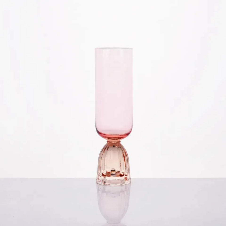 Taça para Champanhe Vidro base Arqueada Rose / Âmbar Linha Sintonia 270ml