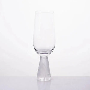 Taça para Champanhe Vidro base Cônica Transparente / Branca Linha Sintonia 200ml