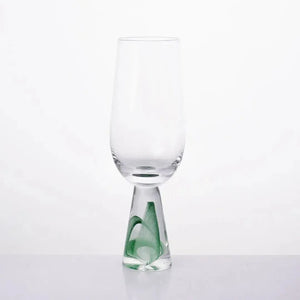 Taça para Champanhe Vidro base Cônica Transparente / Verde Linha Sintonia 200ml