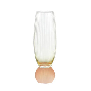 Taça para Champanhe Vidro base Esfera Amarela / Laranja Linha Sintonia 210ml