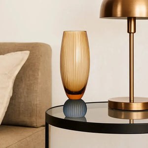 Taça para Champanhe Vidro base Esfera Laranja / Azul Linha Sintonia 220ml