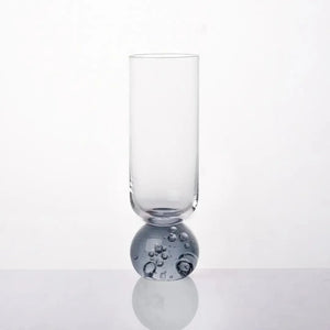 Taça para Champanhe Vidro base Esfera Transparente / Preta Linha Sintonia 250ml