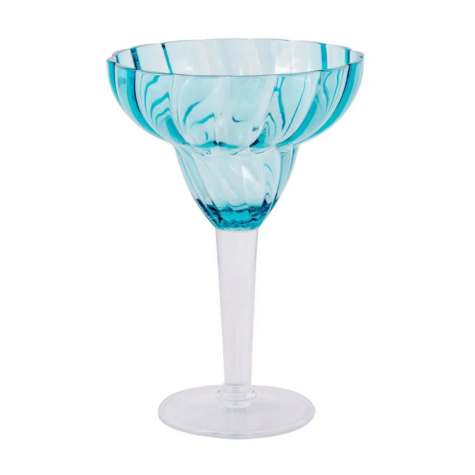 Taça para Margarita Wave Acrílico Azul Turquesa 260ml