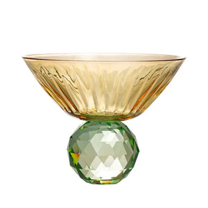 Taça para Martini Vidro base Geométrica Âmbar / Verde Linha Sintonia 300ml