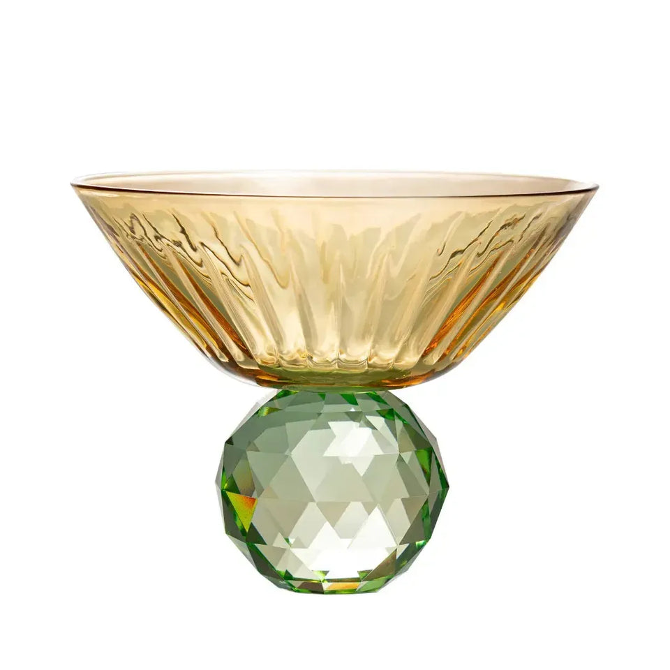 Taça para Martini Vidro base Geométrica Âmbar / Verde Linha Sintonia 300ml