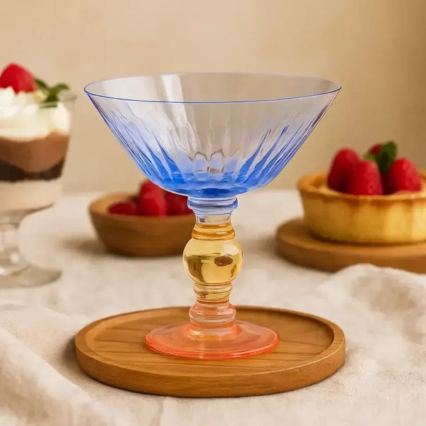 Taça para Sobremesa Vidro Azul / Âmbar / Rosa Linha Sintonia 220ml