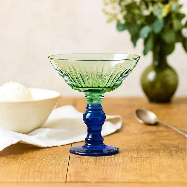 Taça para Sobremesa Vidro Verde / Azul Linha Sintonia 220ml