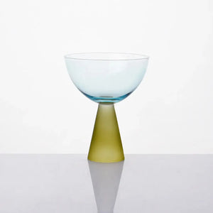 Taça para Sobremesa Vidro base Cônica Azul / Verde Linha Sintonia 240ml