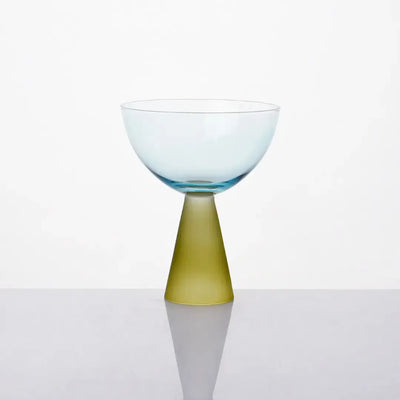 Taça para Sobremesa Vidro base Cônica Azul / Verde Linha Sintonia 240ml
