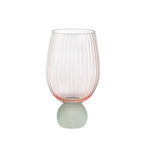 Taça para Vinho Tinto Vidro base Esfera Laranja / Verde Linha Sintonia 390ml