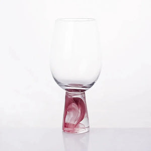 Taça para Vinho Vidro base Cônica Transparente / Bordô Linha Sintonia 400ml