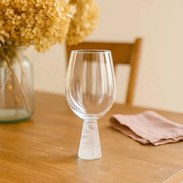 Taça para Vinho Vidro base Cônica Transparente / Branca Linha Sintonia 400ml