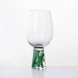 Taça para Vinho Vidro base Cônica Transparente / Verde Linha Sintonia 400ml