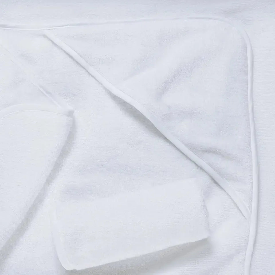 Toalha Banho com Capuz Baby Bonelli Branco Trussardi