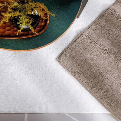 Toalha Piso Antiderrapante 100% 80x60 Algodão Carmel Branca Trussardi