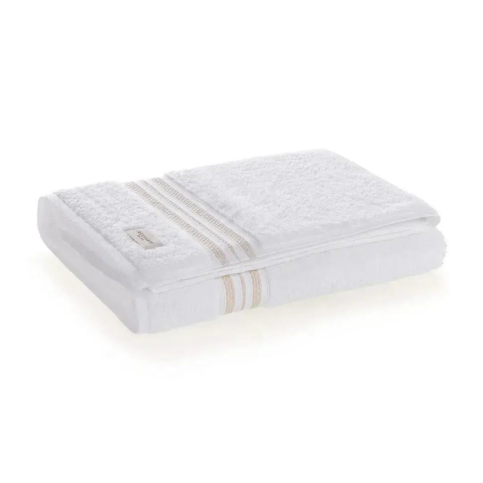 Toalha Rosto Barberine Branca / Nocciola Trussardi