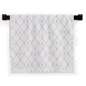 Toalha Rosto Speciale Branca / Bege Trussardi