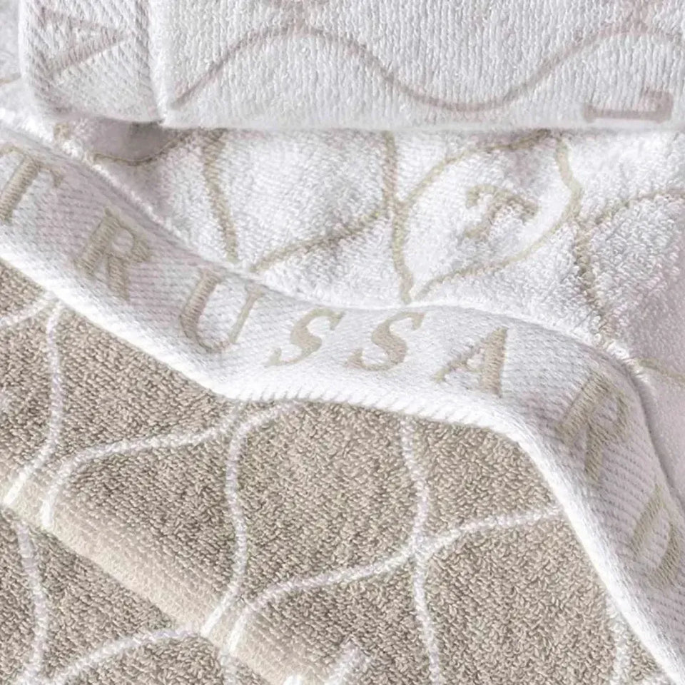 Toalha Rosto Speciale Branca / Cinza Trussardi