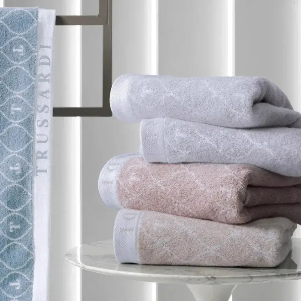 Toalha Rosto Speciale Rose / Branca Trussardi