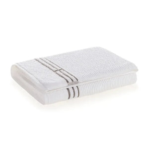 Toalha de Praia Isola Branco / Legno 100% Algodão Trussardi
