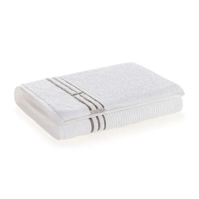 Toalha de Praia Isola Branco / Legno 100% Algodão Trussardi