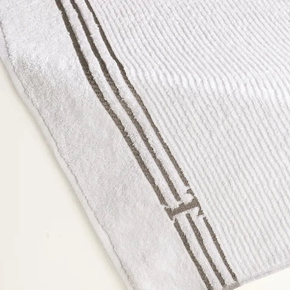 Toalha de Praia Isola Branco / Legno 100% Algodão Trussardi