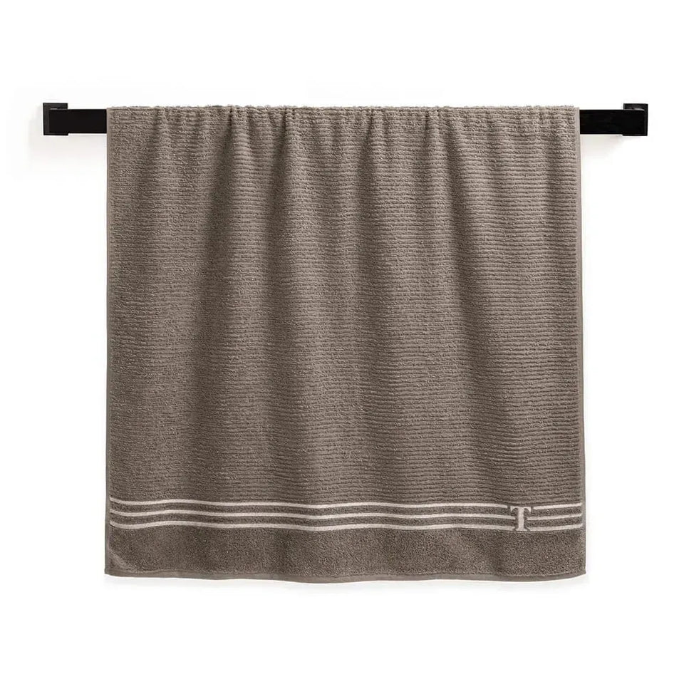 Toalha de Praia Isola Legno / Branco 100% Algodão Trussardi