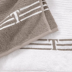 Toalha de Praia Isola Legno / Branco 100% Algodão Trussardi