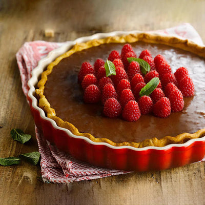 Travessa Canelada Cerâmica 28cm Vermelha Le Creuset