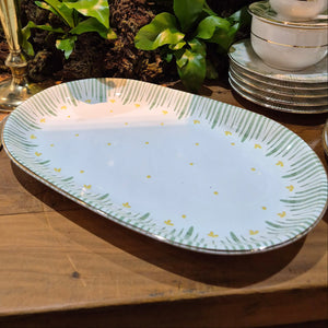 Travessa Cerâmica Donatella Filete Ouro 34,4x22,2cm Alleanza